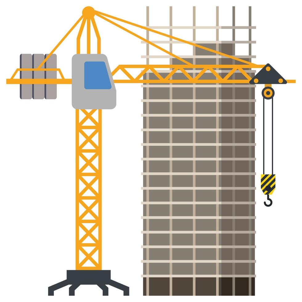 Construction building tower crane illustration vector