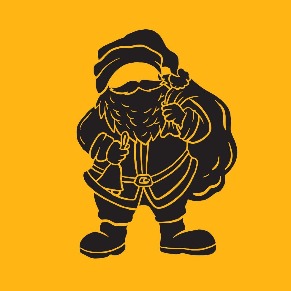 Silhouette Santa Claus Vector Design Cool Cute Editable