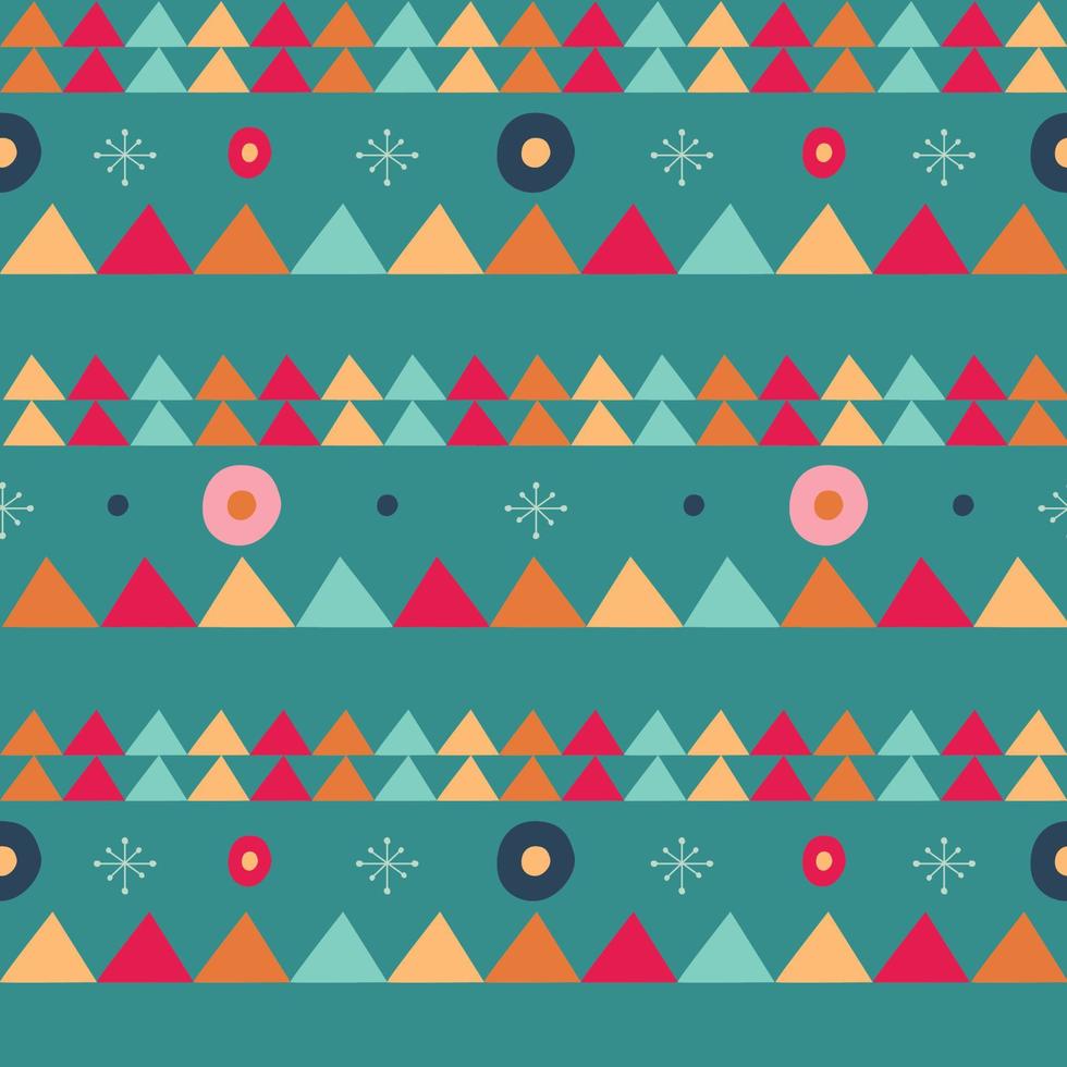 Retro geometric pattern, colorful, turquoise background vector