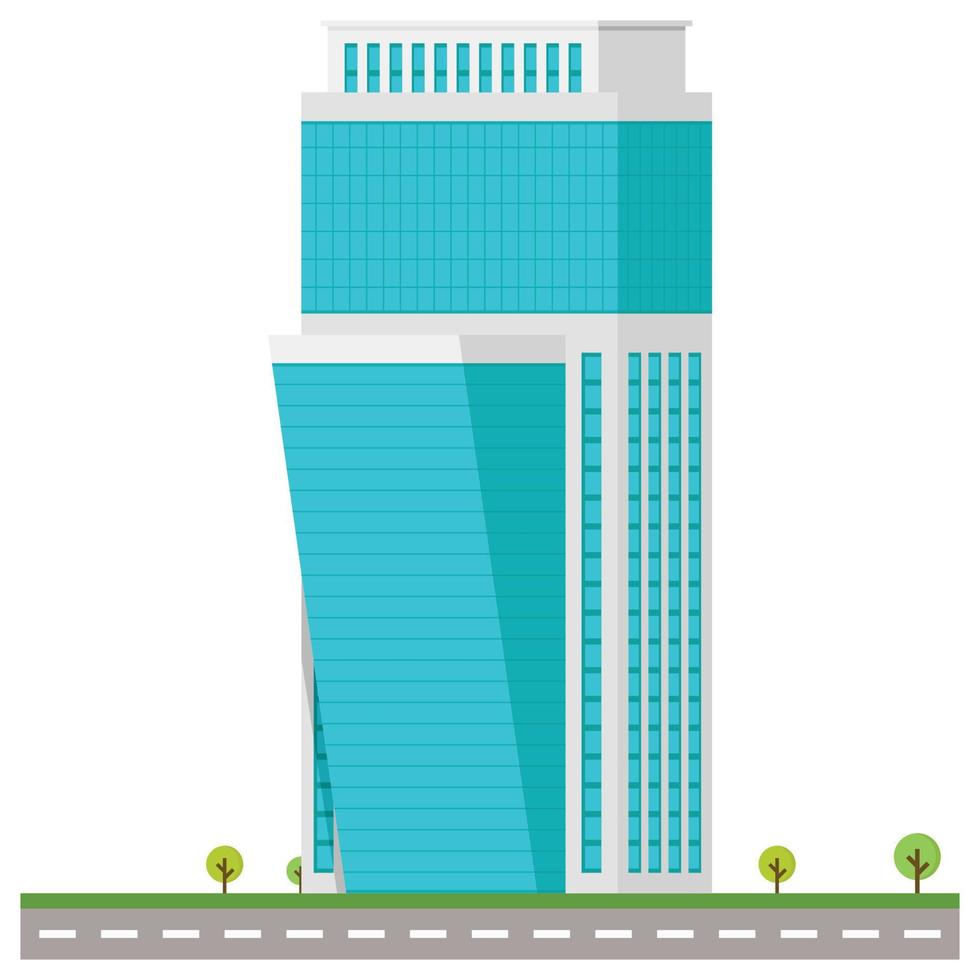 edificio de la ciudad de oficinas hermosa ilustración. vector