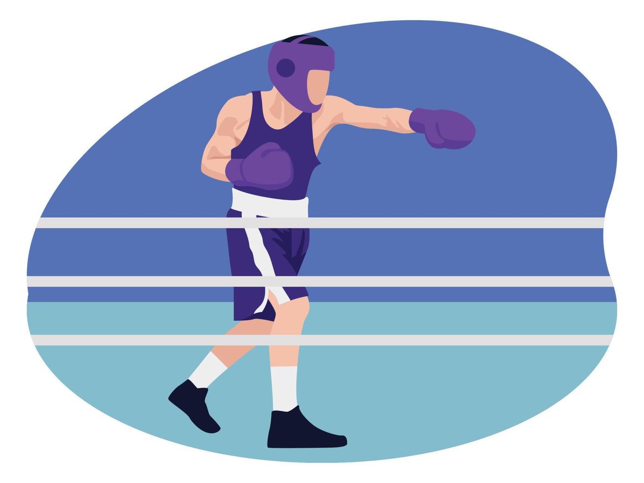 Male boxing player beautiful illustration. vector