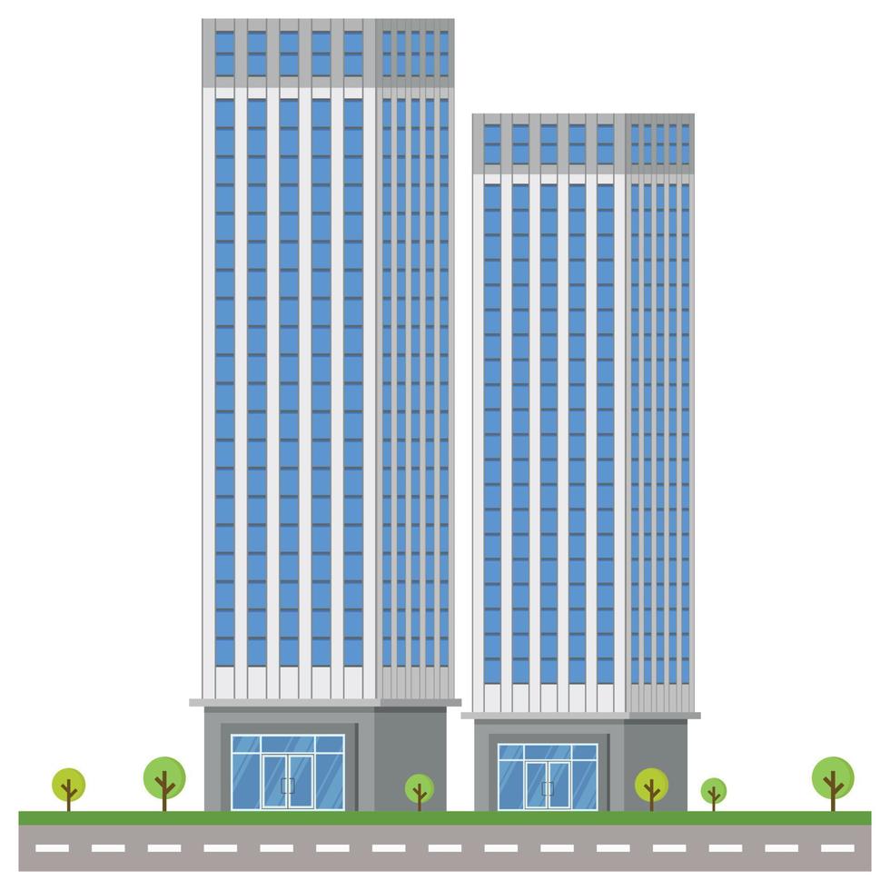 edificio de la ciudad de oficinas hermosa ilustración. vector