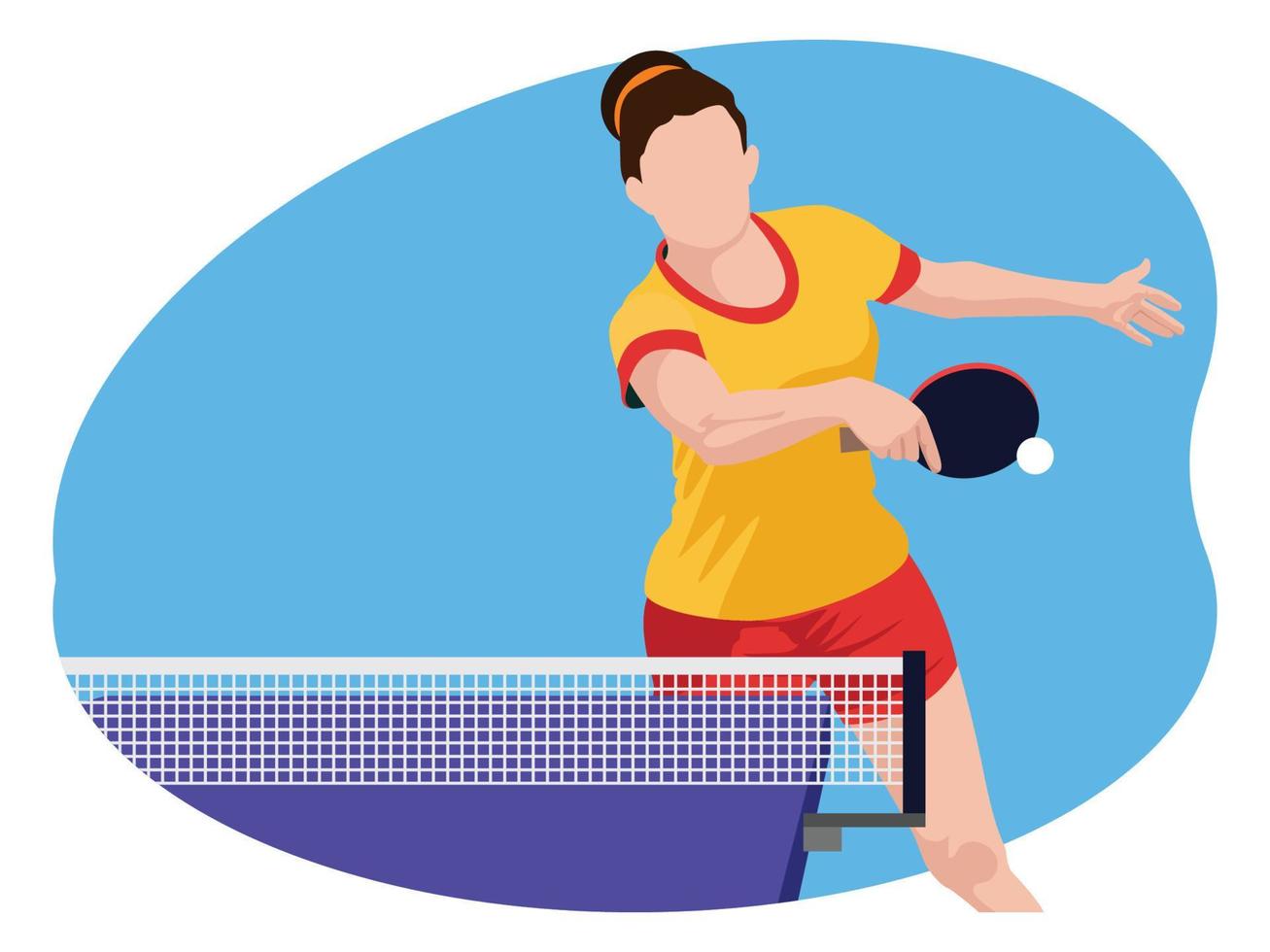 Table tennis player beautiful illustration vector