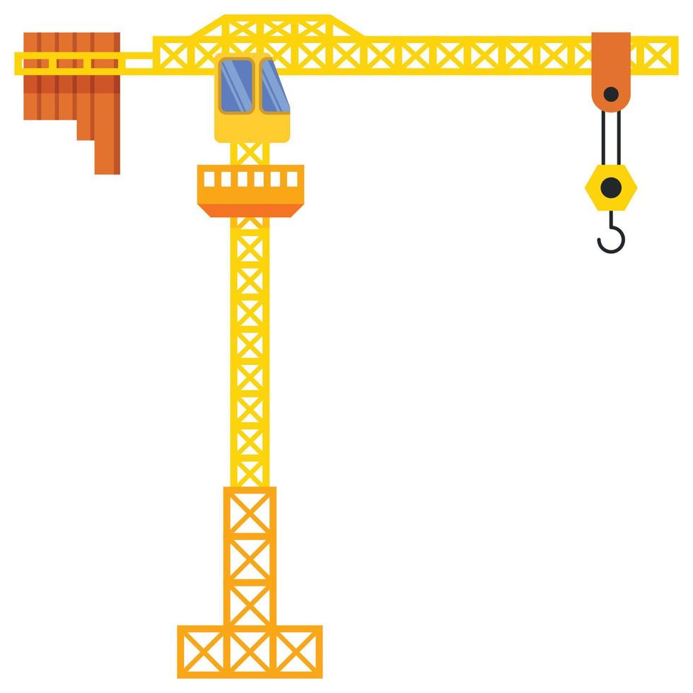 ilustración de máquina de construcción de grúa torre vector