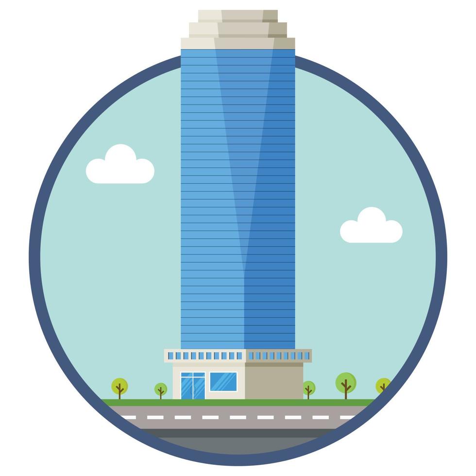 edificio de la ciudad de oficinas hermosa ilustración. vector