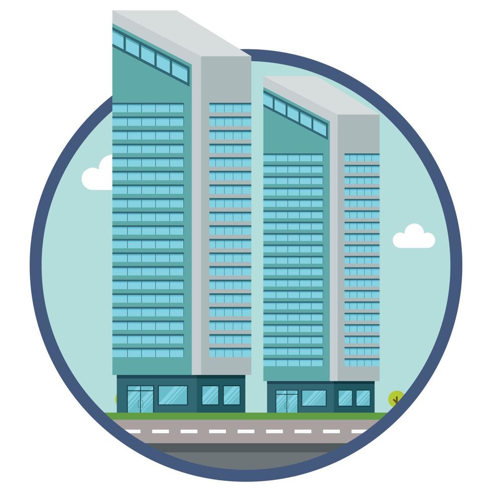 Hotel city building beautiful illustration. vector