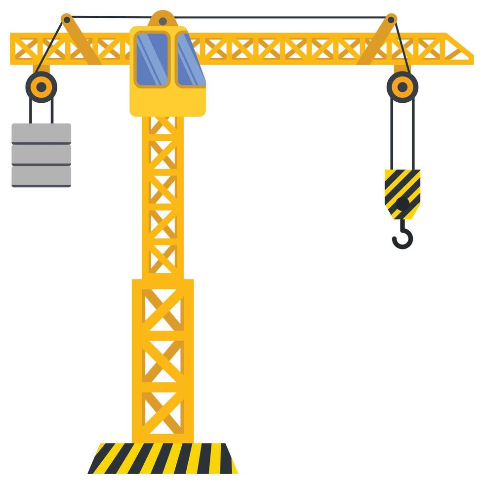 Tower crane build machine illustration vector