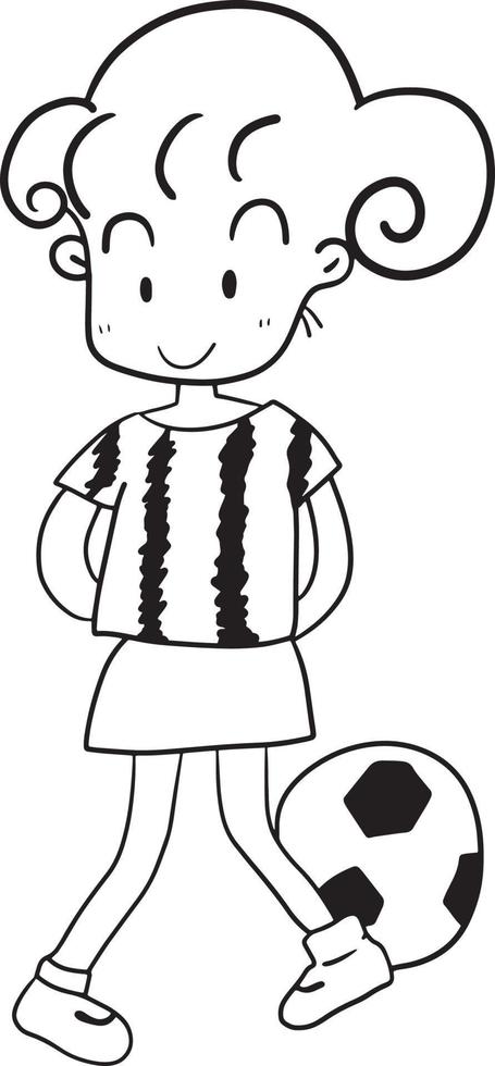 football girl cartoon doodle kawaii anime coloring page cute illustration clipart character chibi manga comic drawing line art free download png image vector