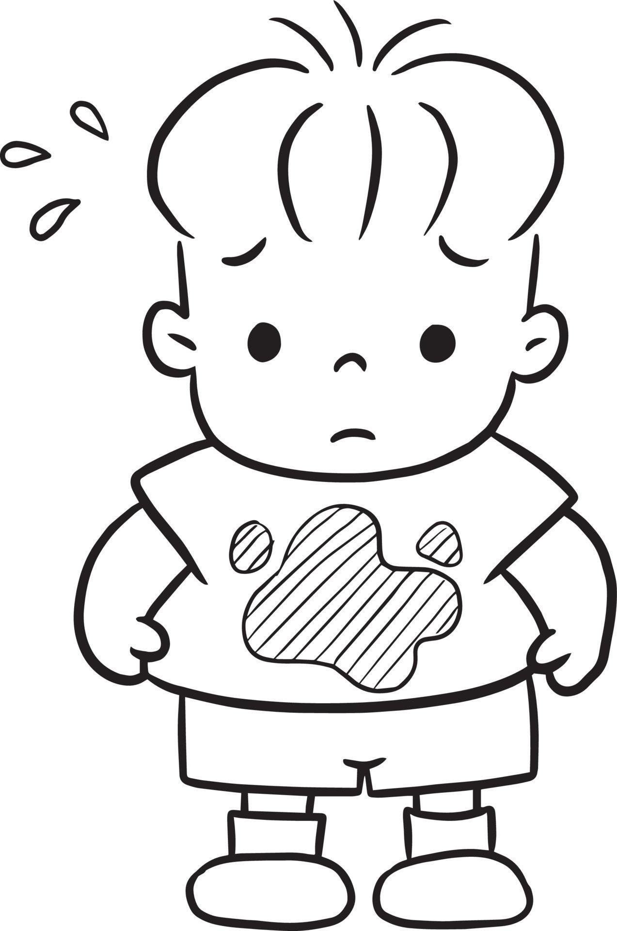 camisa sucia niño dibujos animados garabato kawaii anime página para