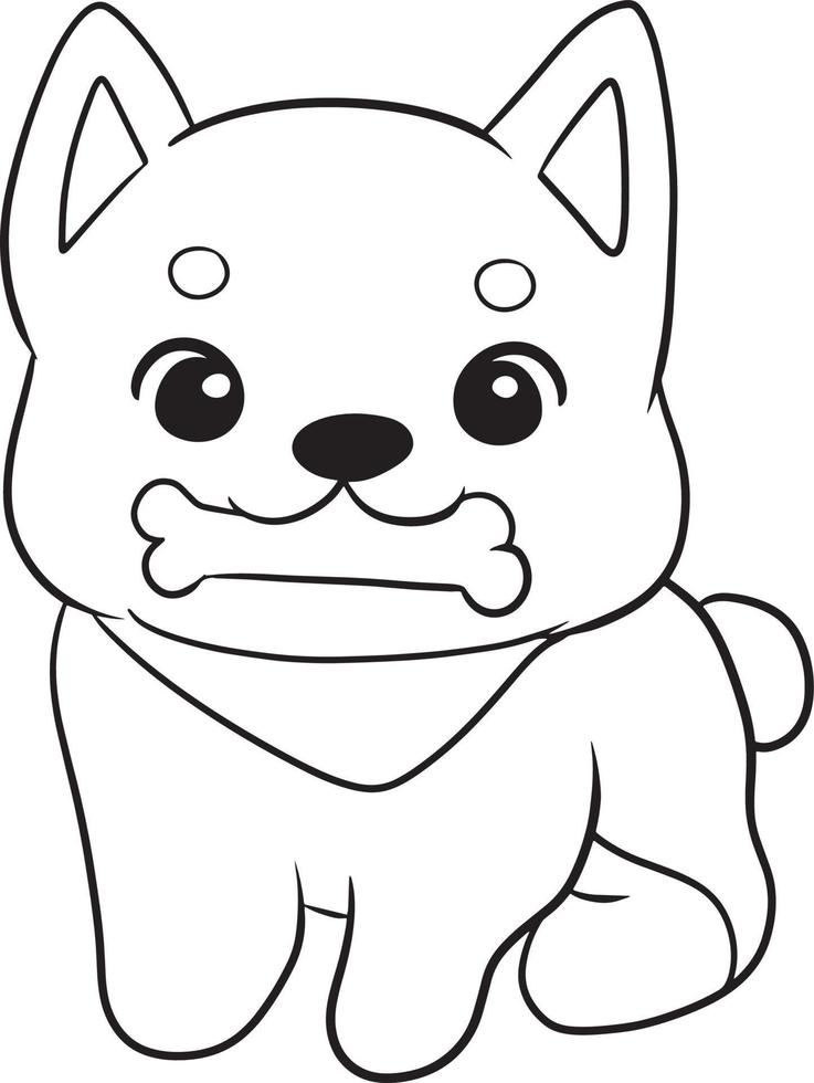  perro animal dibujos animados garabato kawaii anime colorear página lindo ilustración dibujo clipart personaje chibi manga historietas   Vector en Vecteezy