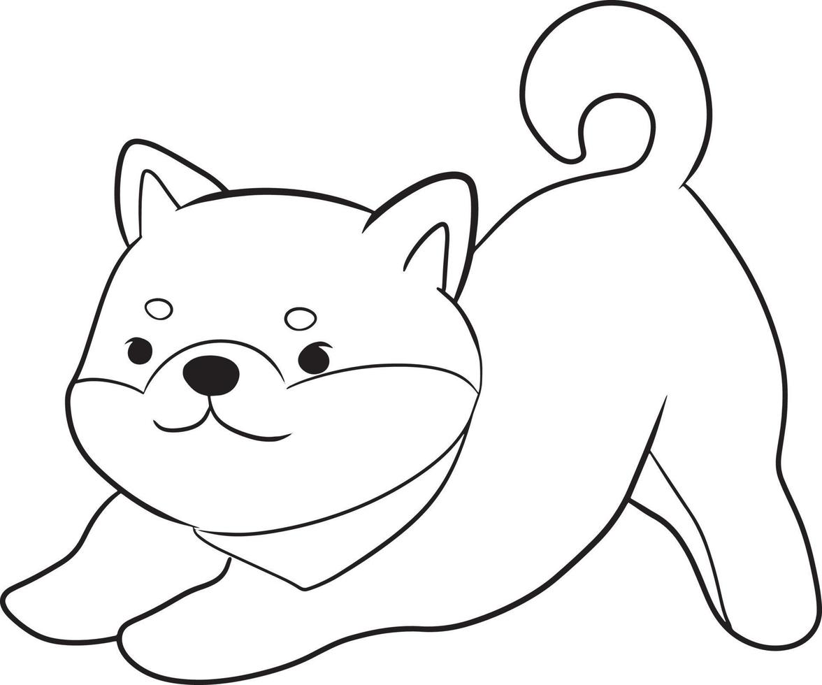 Dog Animal cartoon doodle kawaii anime coloring page cute illustration drawing clipart character chibi manga comics vector