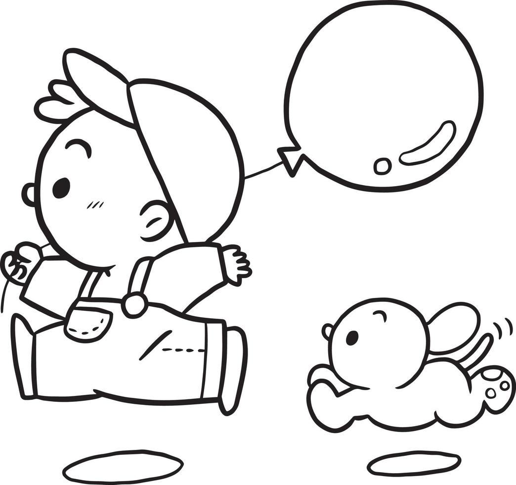 niño corriendo dibujos animados garabatear kawaii anime colorear página  linda ilustración dibujo clipart personaje chibi manga historietas 15501587  Vector en Vecteezy