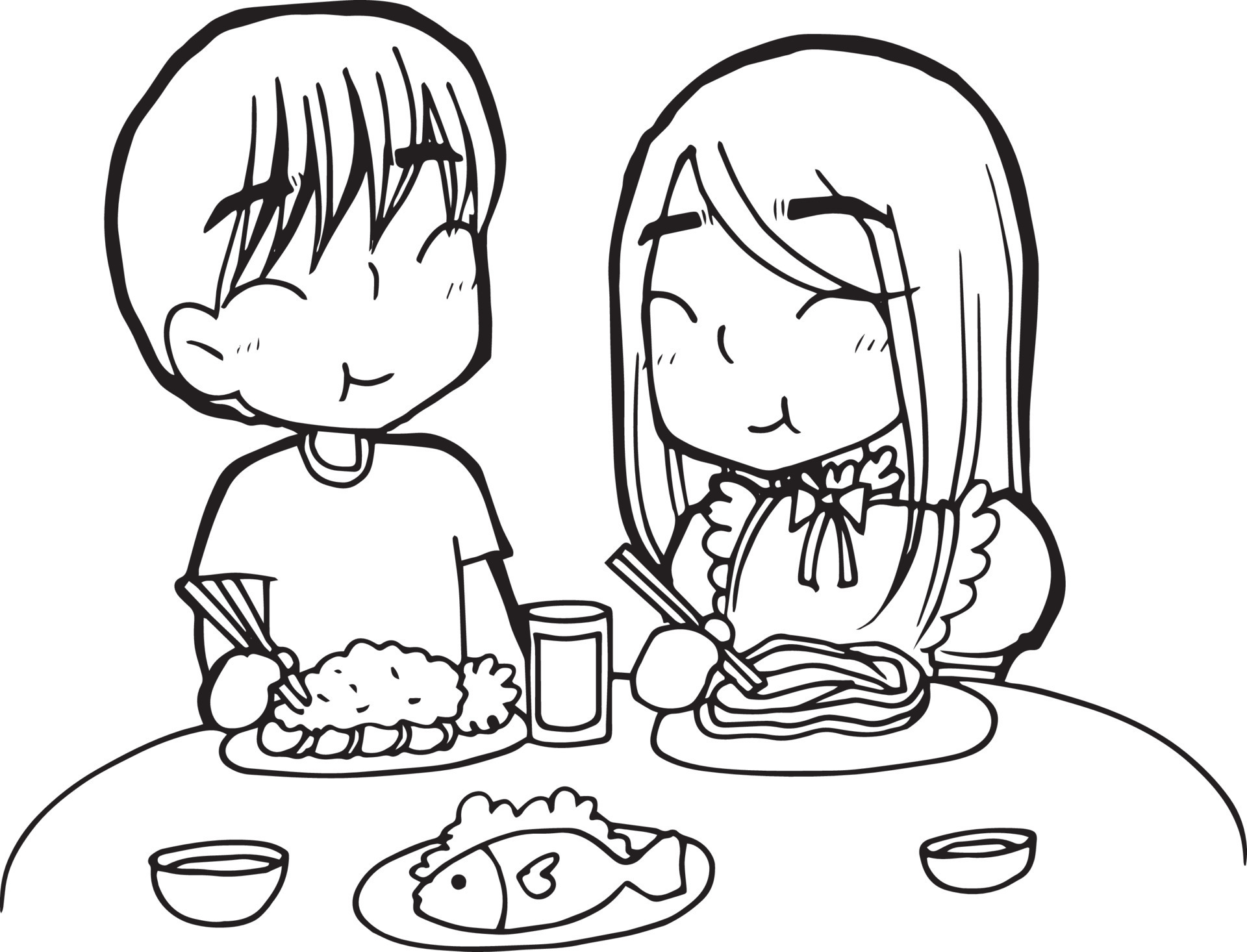 Chibi Couples Coloring Pages