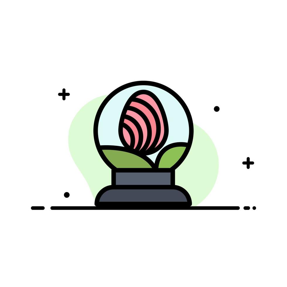 Glass Globe Egg Easter  Business Flat Line Filled Icon Vector Banner Template