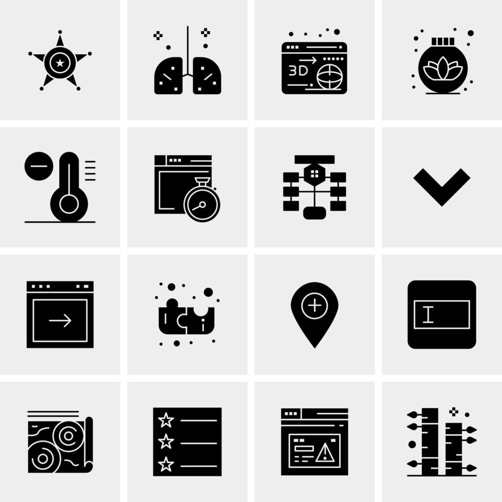 16 iconos universales de negocios vector ilustración de icono creativo para usar en proyectos relacionados con la web y dispositivos móviles