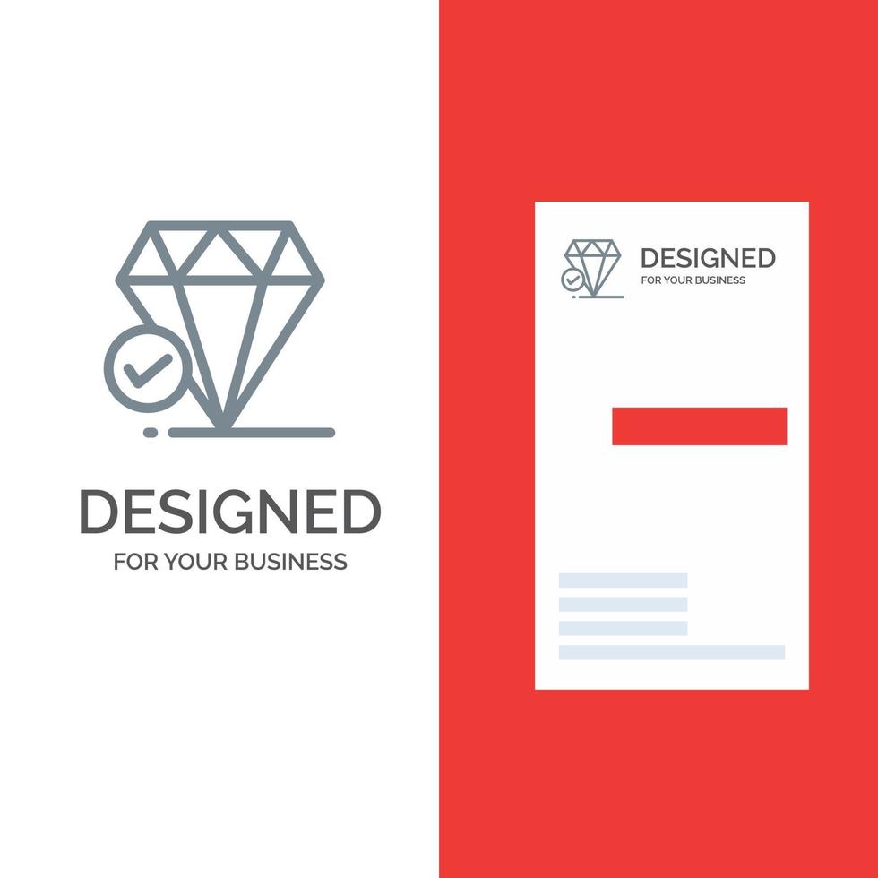 diamante joya gran pensamiento diseño de logotipo gris tiza y plantilla de tarjeta de visita vector