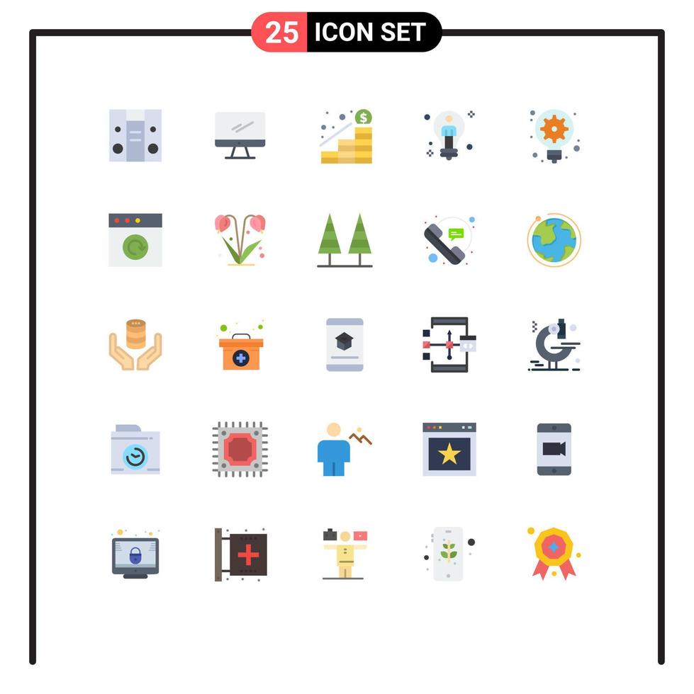 Set of 25 Modern UI Icons Symbols Signs for generation man growth solution bulb Editable Vector Design Elements