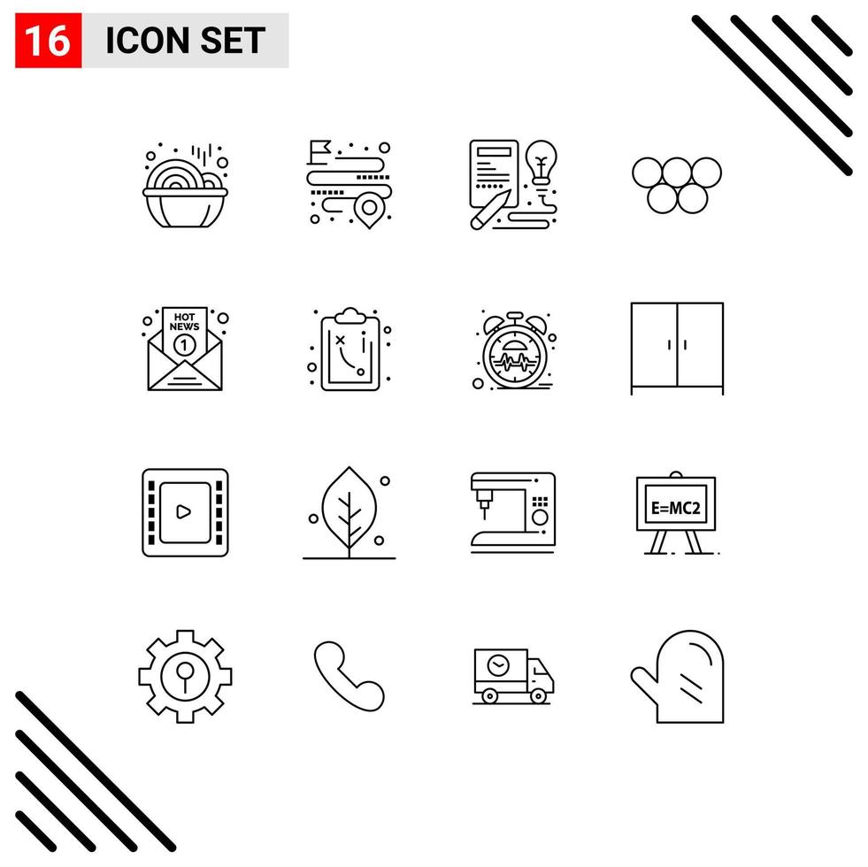 Group of 16 Outlines Signs and Symbols for hot olympic games book greek ancient Editable Vector Design Elements