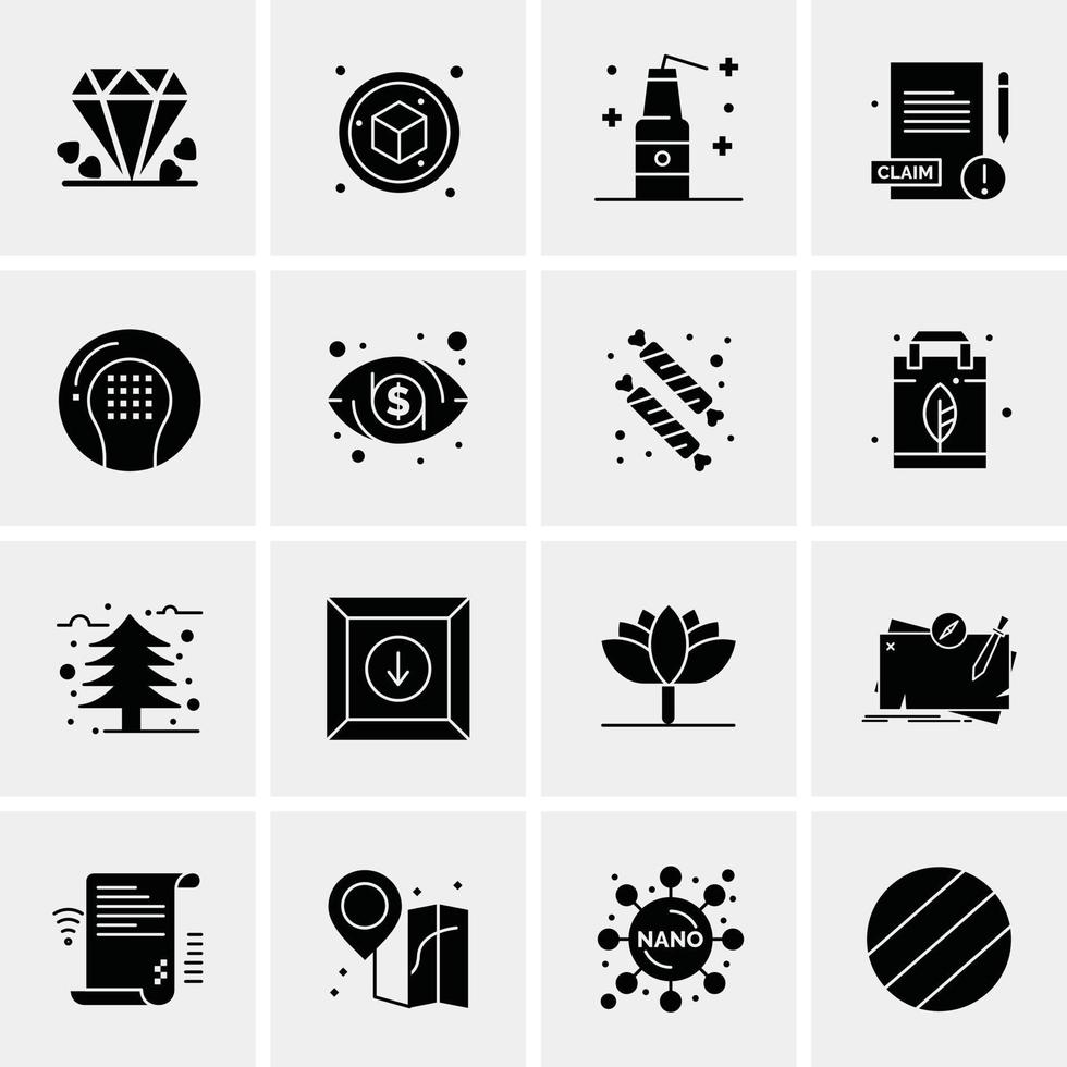 16 iconos universales de negocios vector ilustración de icono creativo para usar en proyectos relacionados con la web y dispositivos móviles