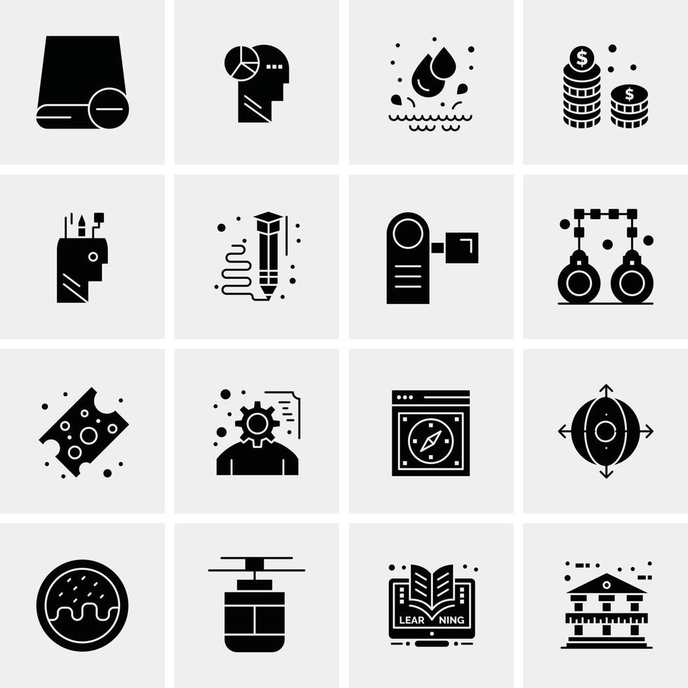 16 iconos universales de negocios vector ilustración de icono creativo para usar en proyectos relacionados con la web y dispositivos móviles