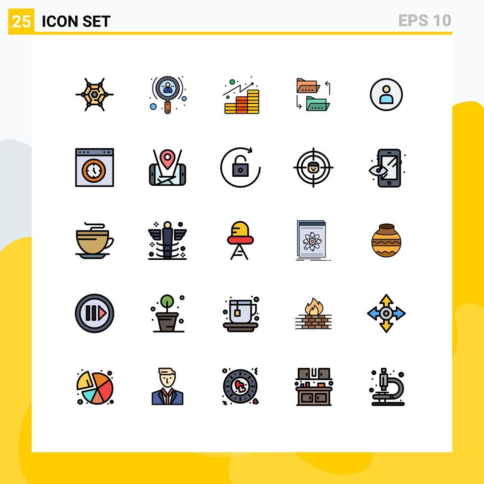 Pictogram Set of 25 Simple Filled line Flat Colors of worker sharing finances file sharing document Editable Vector Design Elements