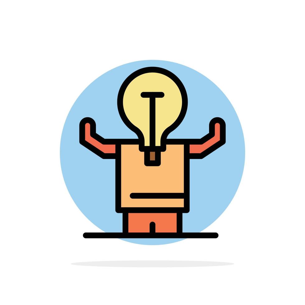 Business Improvement Man Person Potential Abstract Circle Background Flat color Icon vector