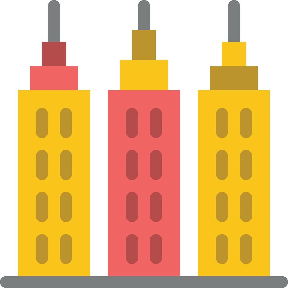 edificio construcción torre color plano icono vector icono banner plantilla