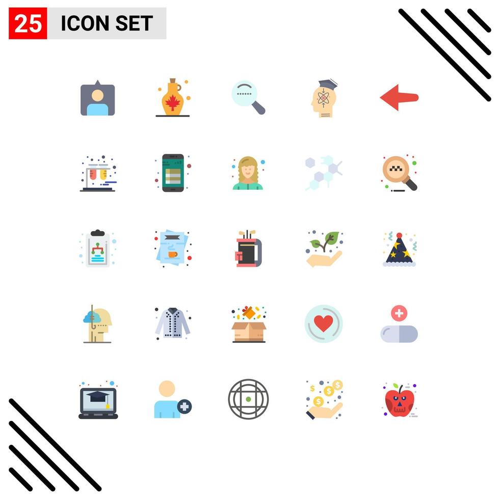 Universal Icon Symbols Group of 25 Modern Flat Colors of left skill magnifier knowledge head Editable Vector Design Elements