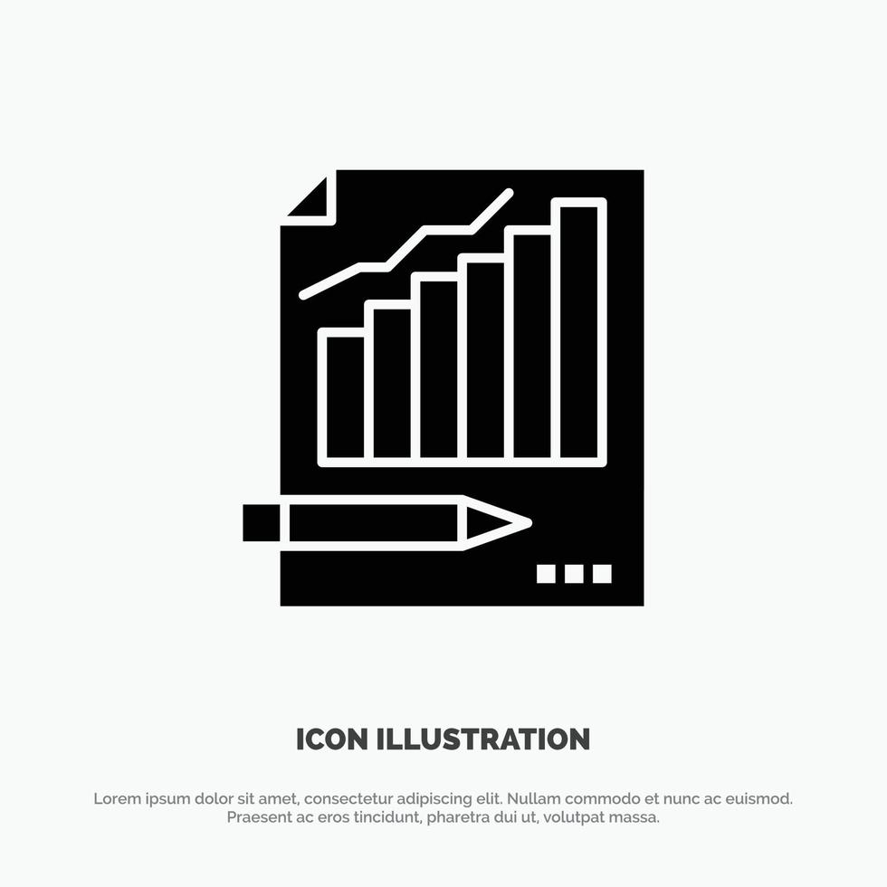 Statistics Analysis Analytics Business Chart Graph Market solid Glyph Icon vector