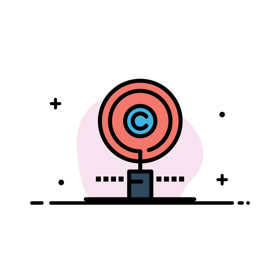 Content Copyright Find Owner Property Business Flat Line Filled Icon Vector Banner Template