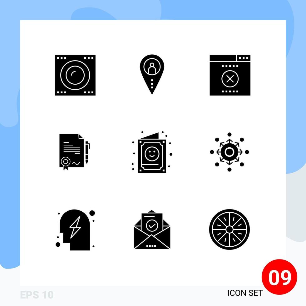 9 Creative Icons Modern Signs and Symbols of child deal outsource done agrement Editable Vector Design Elements