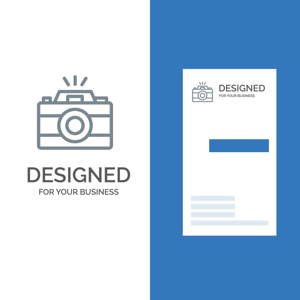 Camera Image Photo Picture Grey Logo Design and Business Card Template vector