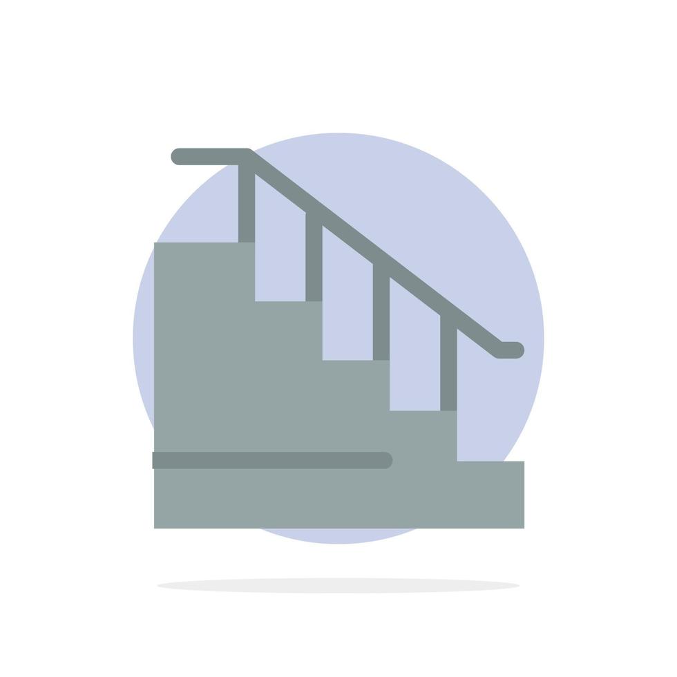 Construction Down Home Stair Abstract Circle Background Flat color Icon vector