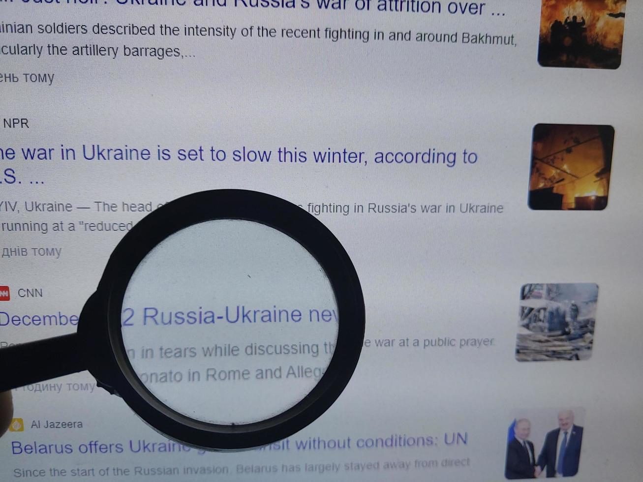 KIEV, UKRAINE - DECEMBER 10, 2022 Overview of news about the war in Ukraine photo