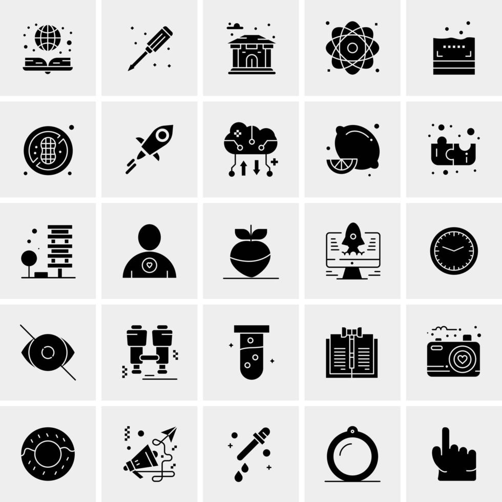 25 iconos de negocios universales vector ilustración de icono creativo para usar en proyectos relacionados con la web y dispositivos móviles