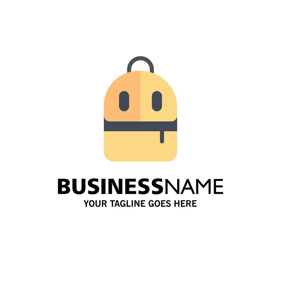 Bag Back bag Study Read Business Logo Template Flat Color vector