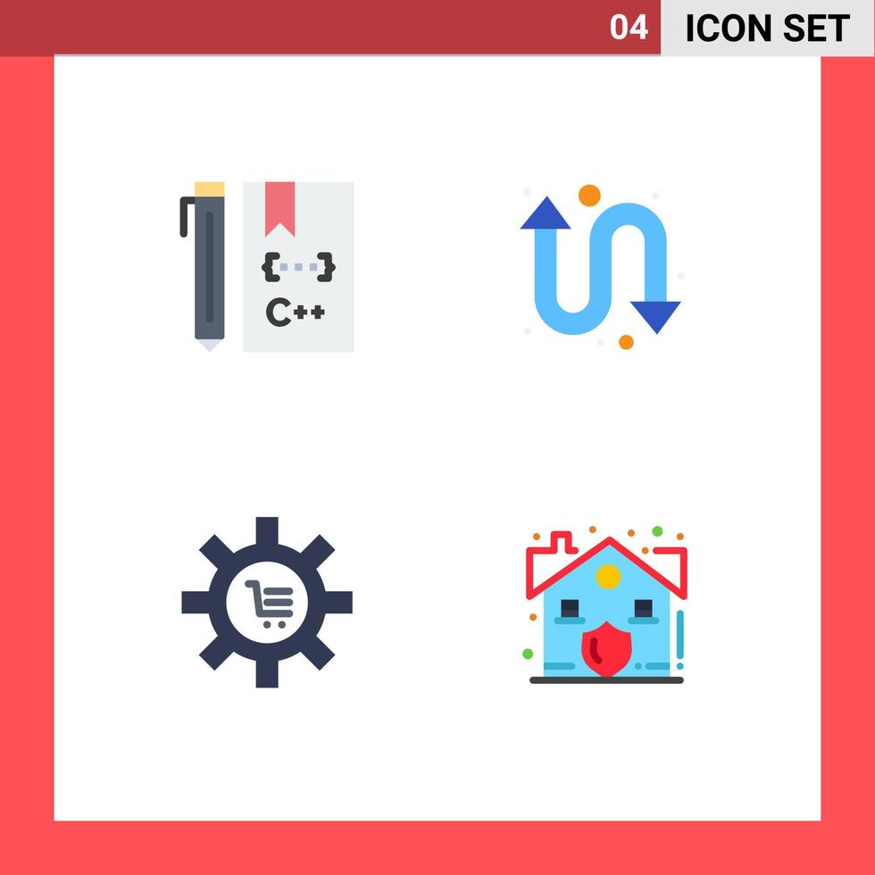 Universal Icon Symbols Group of 4 Modern Flat Icons of c configuration develop repeat commerce Editable Vector Design Elements