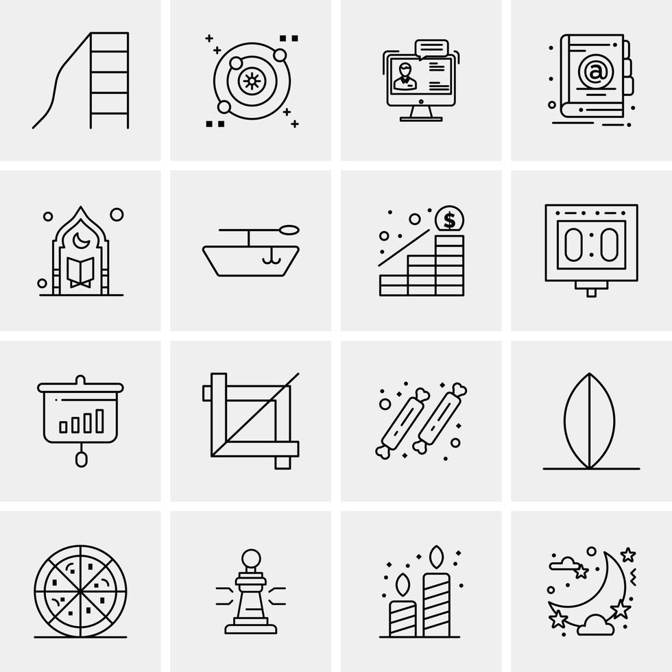 16 iconos universales de negocios vector ilustración de icono creativo para usar en proyectos relacionados con la web y dispositivos móviles