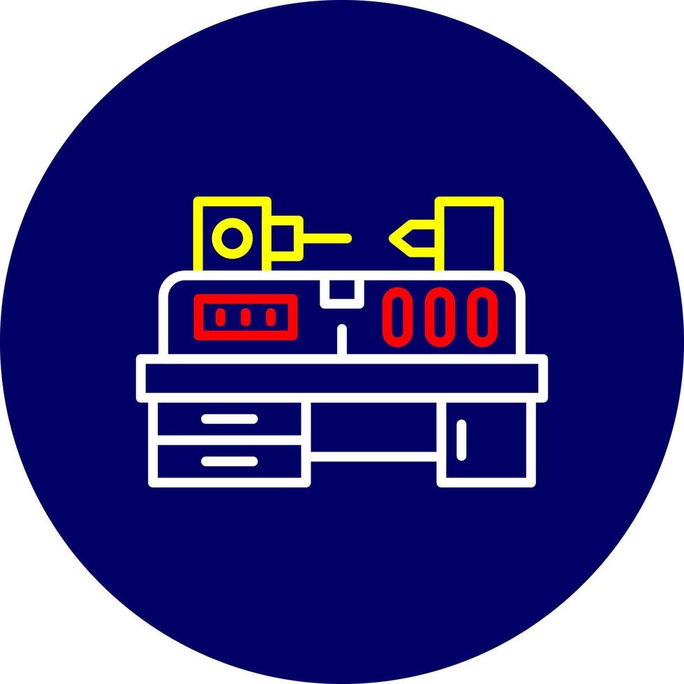 Lathe Machine Creative Icon Design vector