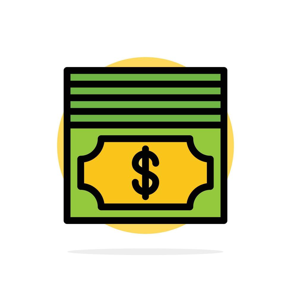 icono de color plano de fondo de círculo abstracto de dinero en efectivo en dólares vector