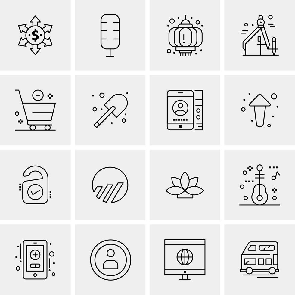 16 iconos universales de negocios vector ilustración de icono creativo para usar en proyectos relacionados con la web y dispositivos móviles