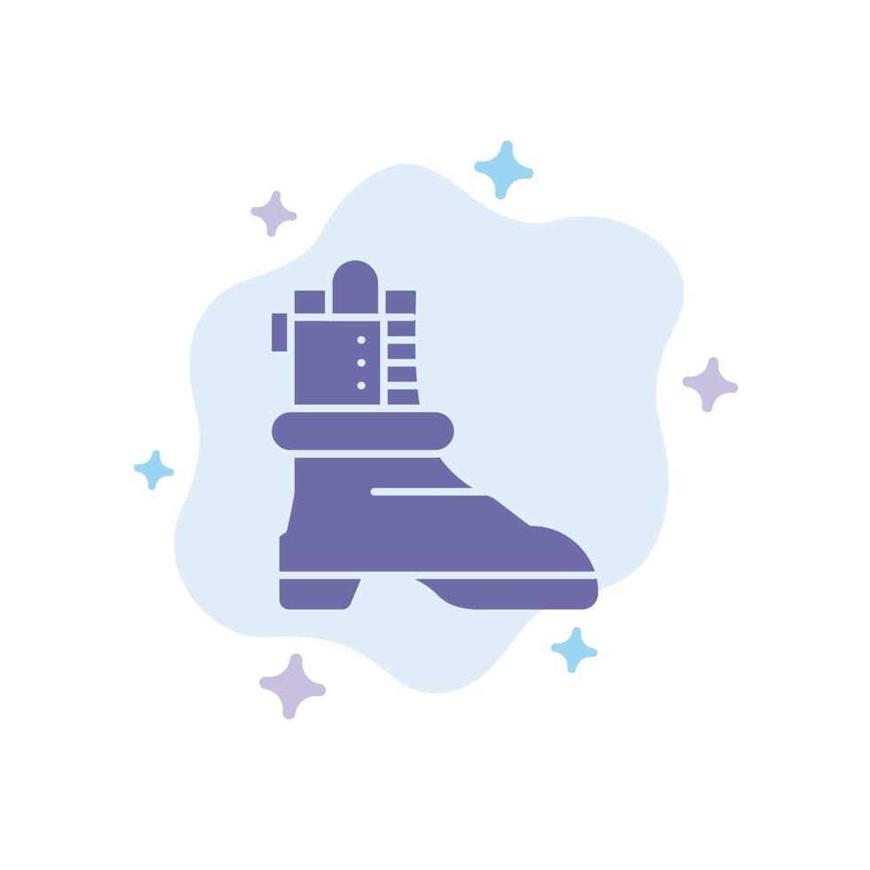 Shoes Boot American Blue Icon on Abstract Cloud Background vector