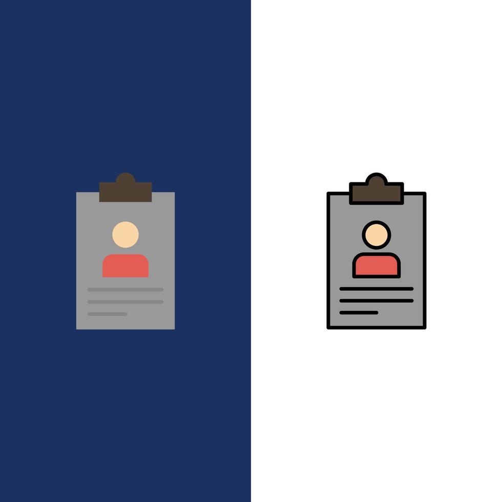 Resume Application Clipboard Curriculum Cv Icons Flat and Line Filled