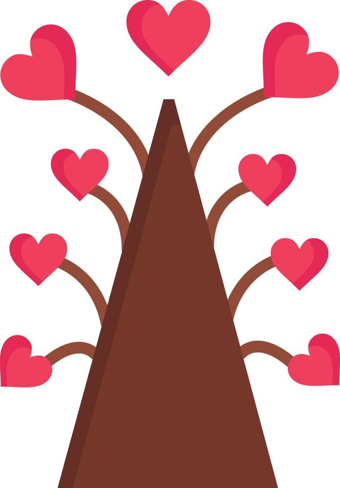 Love Tree Heart Valentine Valentines Day   Flat Color Icon Vector icon banner Template