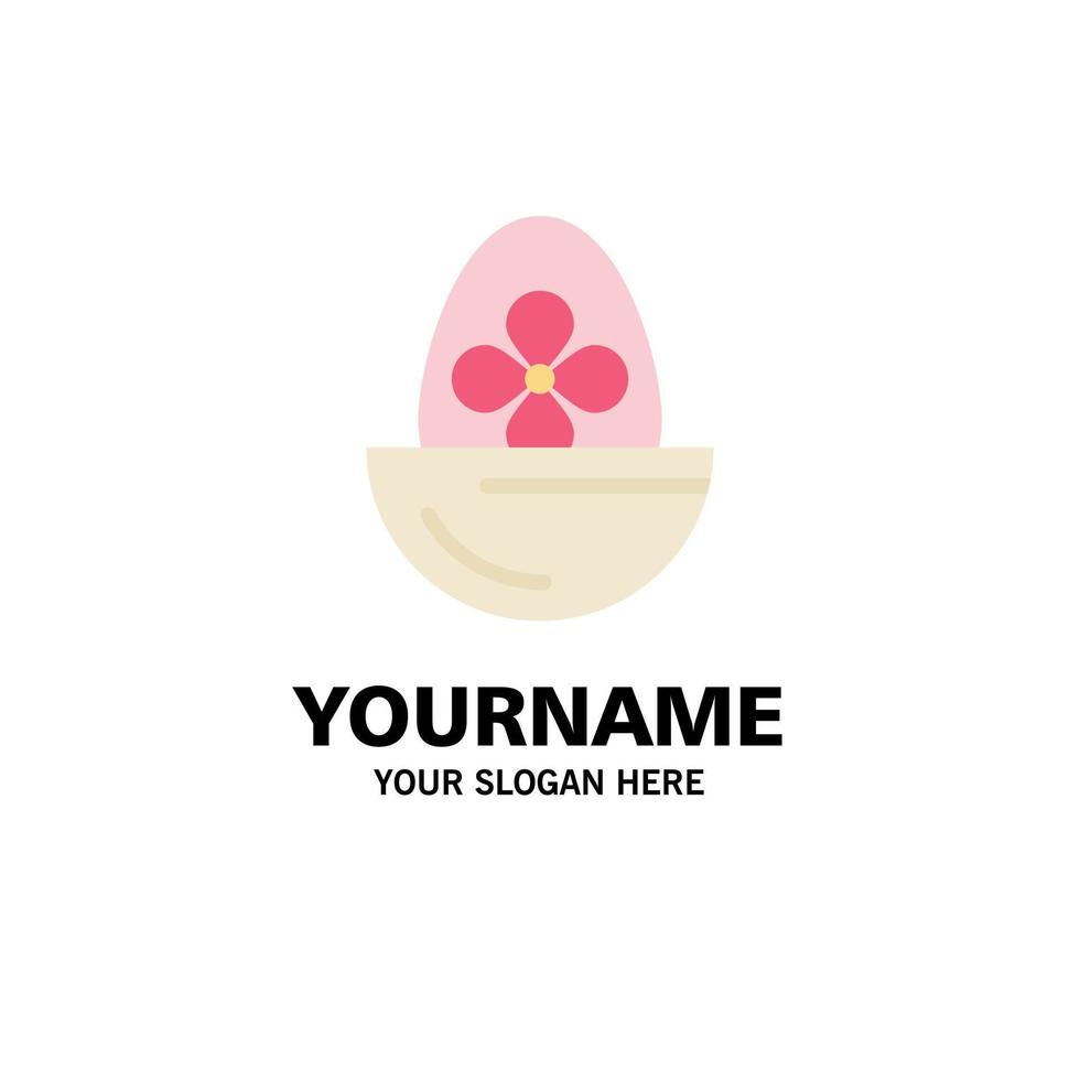 Boiled Boiled Egg Easter Egg Food Business Logo Template Flat Color vector