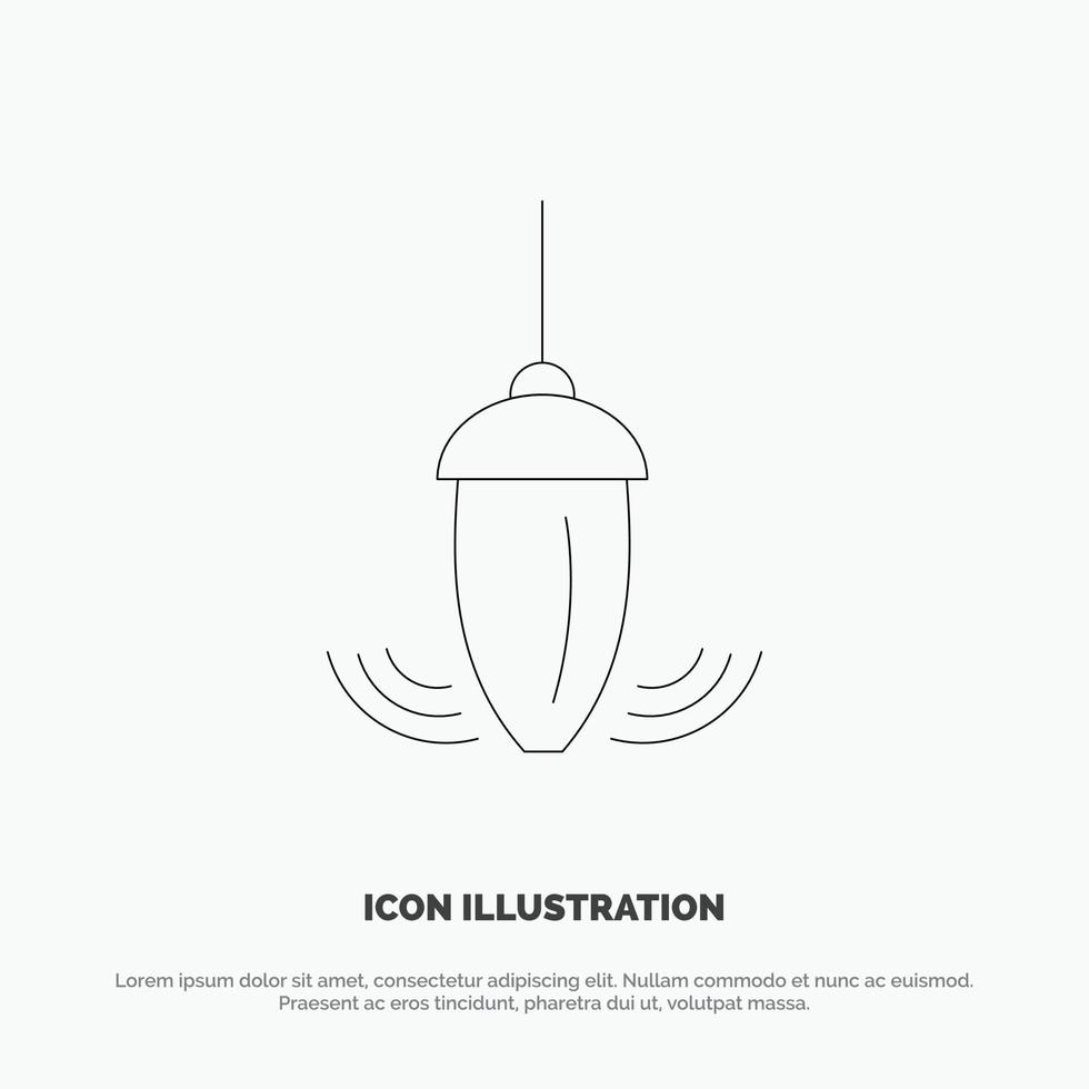 Sinker Instrument Measurement Plumb Plummet Line Icon Vector