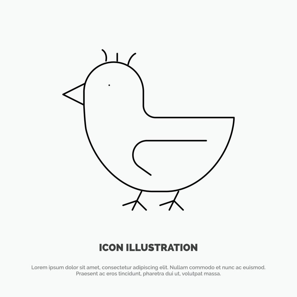 Duck Goose Swan Spring Line Icon Vector