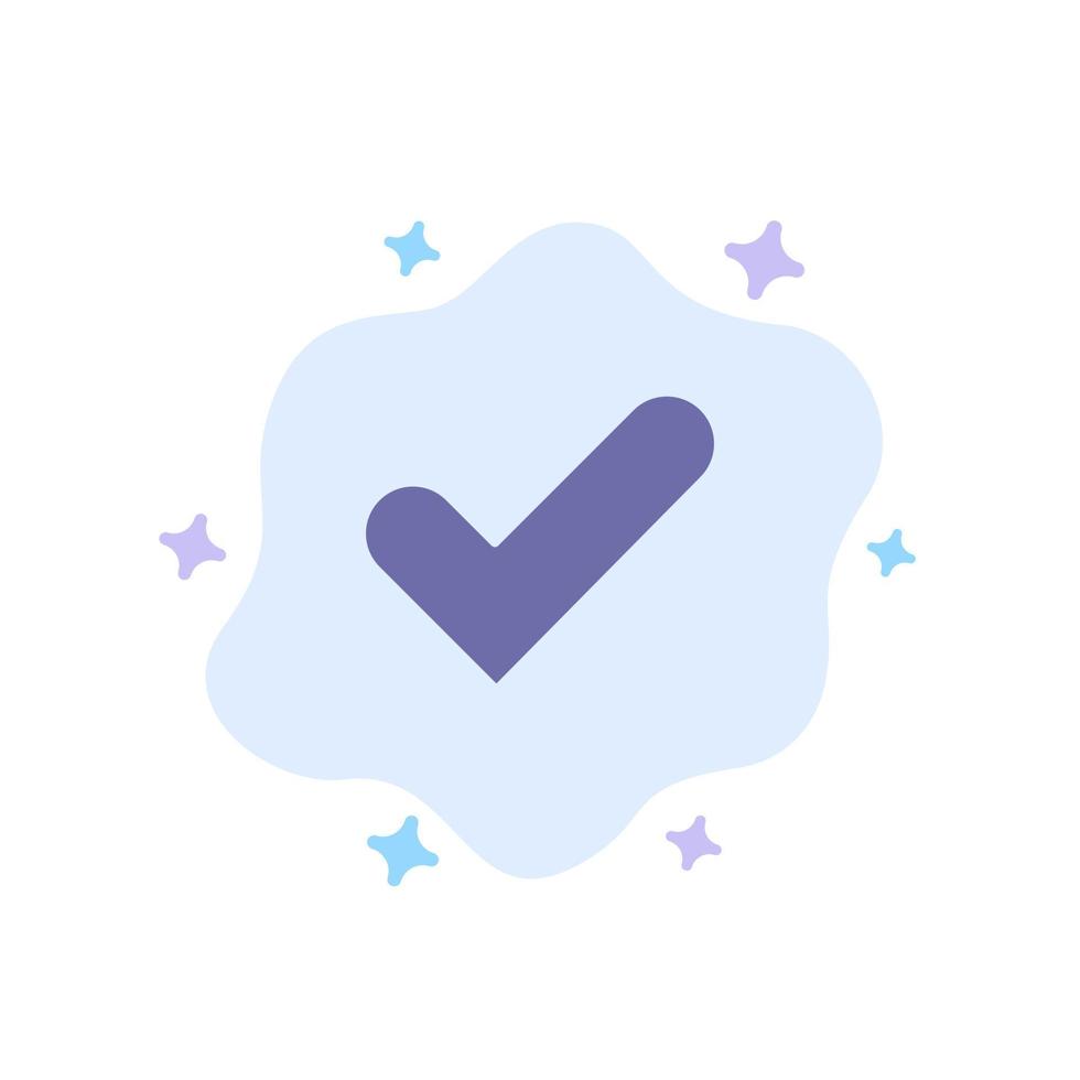 Check Ok Tick Good Blue Icon on Abstract Cloud Background vector