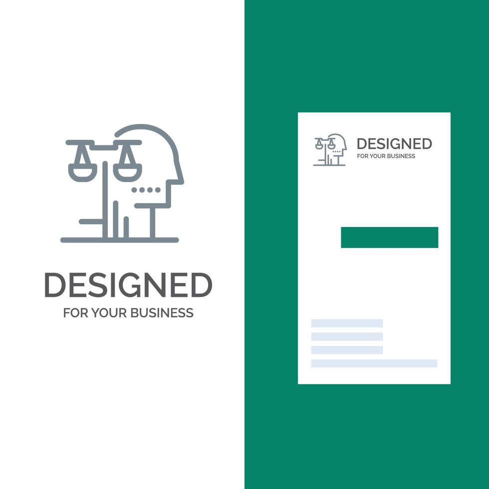 Choice Court Human Judgment Law Grey Logo Design and Business Card Template vector