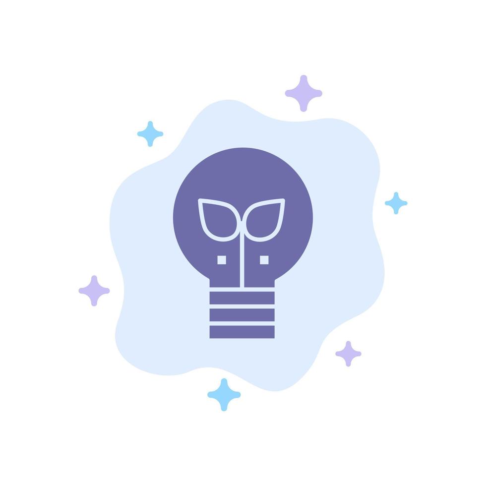 Eco Idea Lamp Light Blue Icon on Abstract Cloud Background vector